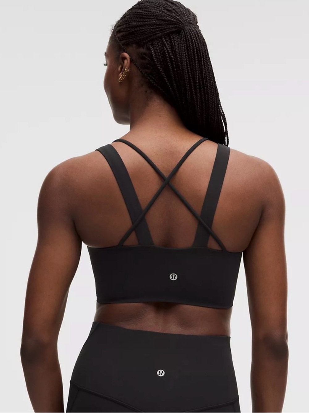 lululemon athletica charcoal Strappy Sports Bra - Supportive Cross-Back